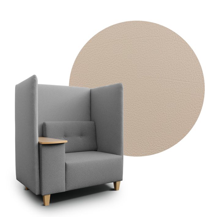 Akustik-Sessel ZONE mit 1 Ablage, SH 43 cm, Stoff/Kunstleder B1 viele Farben